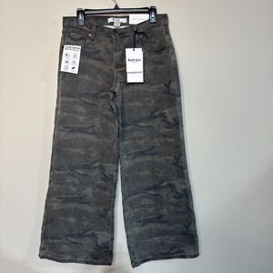 Refrain Los Angeles Wide Legs Size 7/28 Luxe Denim (Camo Print) New With Tags